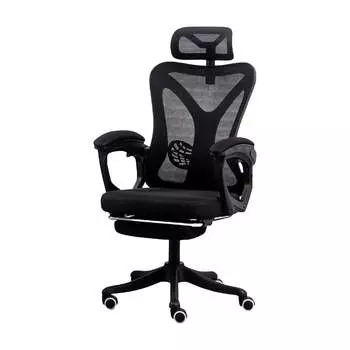 Игровое кресло Insdea YKA024, Sponge, сталь, подставка для ног, черный