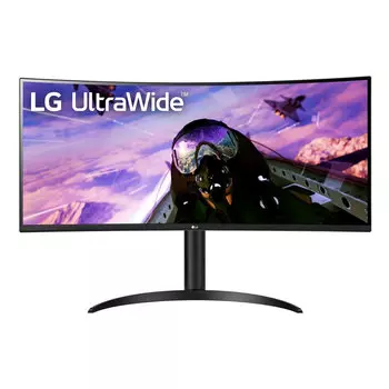 Игровой изогнутый монитор LG UltraWide 34WP65C-B, 34", 3440 x 1440 QHD, VA, 160 Гц, чёрный