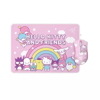 Игровой комплект Razer DeathAdder Essential &amp; Goliathus Bundle Hello Kitty and Friends Edition, розовый