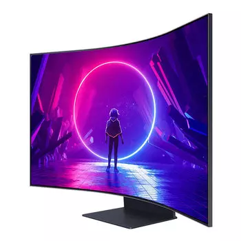Игровой монитор SAMSUNG S55BG970NC, 55" 4К 3840 х 2160, 165 Гц, VA, изогнутый, чёрный