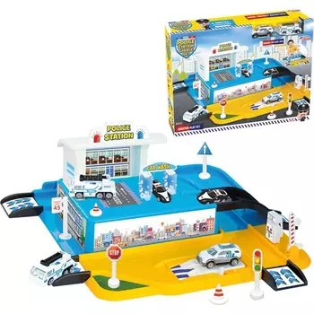 Игровой набор Dede Одноэтажный гараж полицейского участка