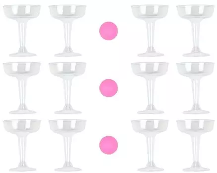 Игровой набор для питья Prosecco Pong, 12 чашек и 3 мяча, игры для вечеринок, игра «Пивной понг» BENSON