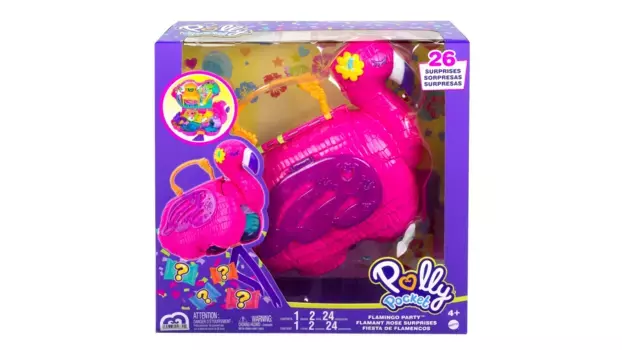 Игровой набор Polly Pocket для вечеринки с фламинго