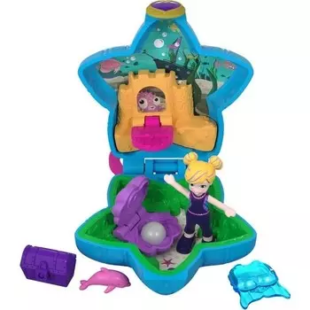 Игровой набор Polly Pocket в ракушке, синий