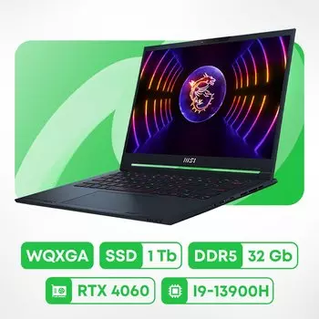 Игровой ноутбук MSI 14 Studio 14", 32Гб/1Тб, i9-13900H, RTX 4060, синий, английская клавиатура