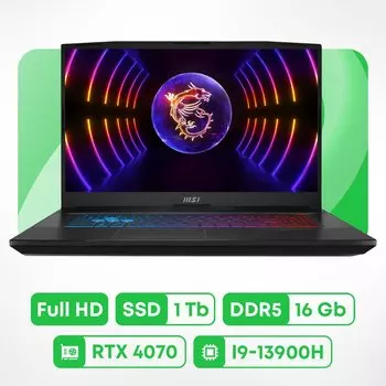 Игровой ноутбук MSI Pulse 17, 17.3'', 16Гб/1Тб, Intel Core i9-13900H, RTX 4070, серый, английская/арабская клавиатура