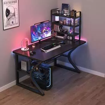 Игровой стол Naijia A657, 160x60 см, трехъярусная полка, черный