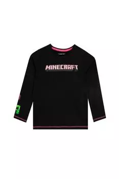 Игровой топ с длинными рукавами Minecraft, черный