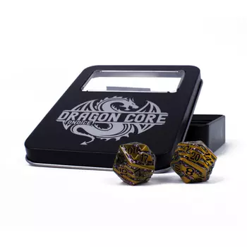 Игровые кубики Dndice Dragon Core: Chaos Gold Dice Set DNDice