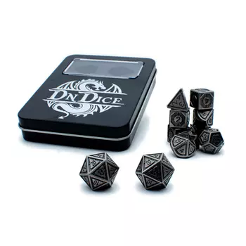 Игровые кубики Dndice Dragon Core: Clockwork Silver Dice Set DNDice