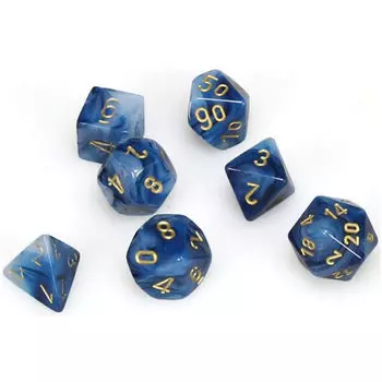 Игровые кубики Poly 7 Set: Phantom Teal/Gold Chessex