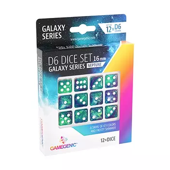 Игровые кубики Unit Gamegenic Galaxy Series – Neptune – D6 Dice Set 16 Mm (12 Pcs) Blue/Purple Gamegenic