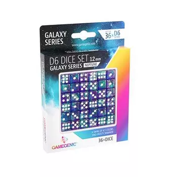 Игровые кубики Unit Gamegenic Galaxy Series – Neptune – D6 Dice Set 12 Mm (36 Pcs) Blue/Purple Gamegenic