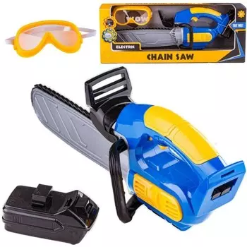 Игрушечная бензопила, моторизованная пила для маленького дровосека + очки DK