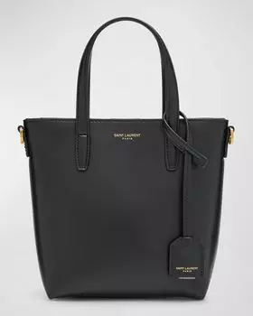 Игрушечная кожаная большая сумка для покупок Saint Laurent, цвет Black