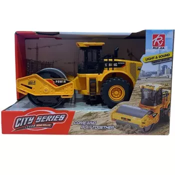 Игрушечная строительная машина, каток на батарейках, свет, звук 7169 Maksik