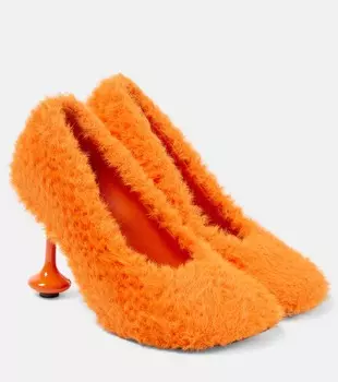 Игрушечные 90-е искусственные замшевые босоножки Loewe, Vivid Orange