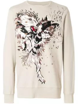 Ih Nom Uh Nit толстовка с вышитым волком, нейтральный цвет