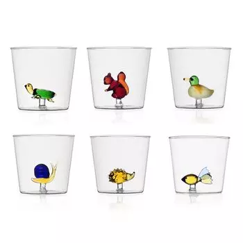 Ихендорф - Набор из 6 стаканов для воды со Скотного двора - Дизайн Алессандра Балдерески Ichendorf, прозрачный