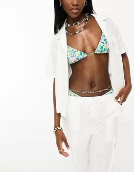 Iisla & Bird Белая короткая классическая рубашка с короткими рукавами и карманами, комплект деталей