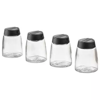 IKEA 365+ IHÄRDIG ИКЕА 365+ ИГЭРДИГ Банка для специй, стекло/черный, 150 мл IKEA