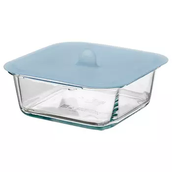 IKEA 365+ ИКЕА/365+ Контейнер для продуктов с крышкой, четырехугольной формы стекло/силикон, 600 мл IKEA