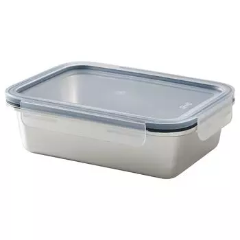 IKEA 365+ ИКЕА/365+ Контейнер для продуктов с крышкой, прямоугольн формы нержавеющ сталь/пластик, 1.0 л IKEA