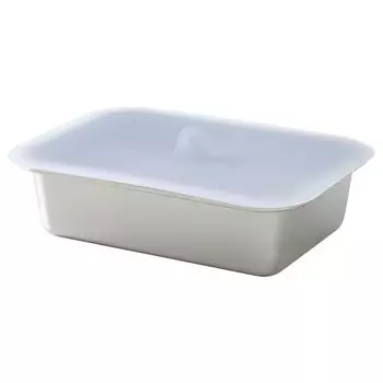 IKEA 365+ ИКЕА/365+ Контейнер для продуктов с крышкой, прямоугольн формы нержавеющ сталь/силикон, 1.0 л IKEA