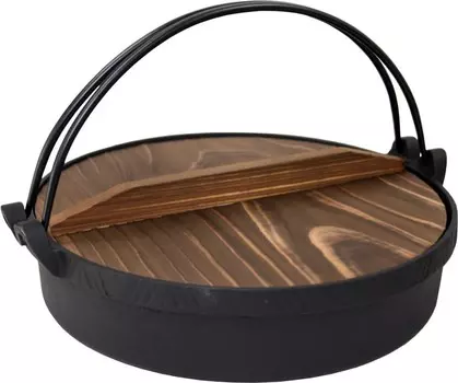 Ikenaga Ironware Nambu Ironware Pot Sukiyaki, индукционная и газовая плита, сделано в Японии, железная кастрюля, продукты для жарки, железная добавка, 10,2 дюйма (26 см), Sukiyaki, Irodori Ikenaga Iron Works, Black