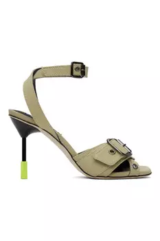 Иконные босоножки на каблуке MSGM Msgm, бежевый