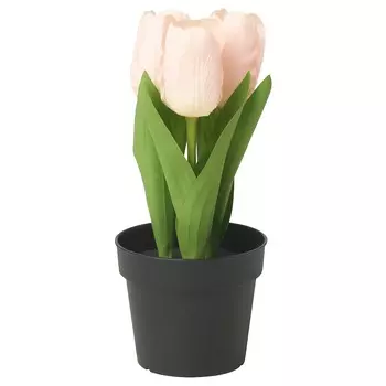 Икусственное растение тюльпан Ikea Fejka Indoor Outdoor, розовый, 9 см