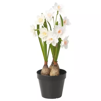 Икусственое растение лилия Ikea Fejka Indoor Outdoor Easter, белый, 12 см