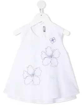 Il Gufo блузка без рукавов с цветочной вышивкой, белый