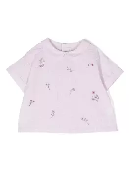 Il Gufo блузка с цветочной вышивкой, розовый