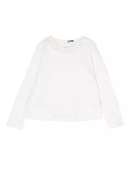 Il Gufo блузка с длинными рукавами и оборками, белый