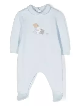 Il Gufo боди с вышитым логотипом, синий