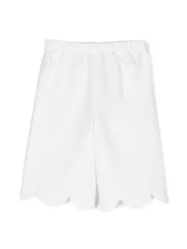 Il Gufo брюки с фестонами и логотипом, белый