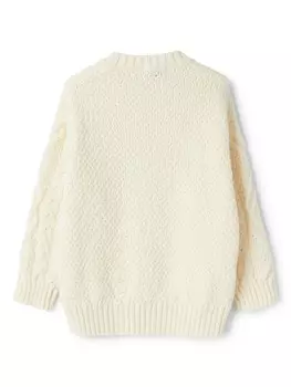 Il Gufo джемпер с косой вязкой, нейтральный цвет