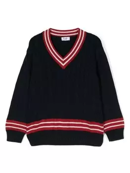 Il Gufo джемпер с отделкой в полоску, синий