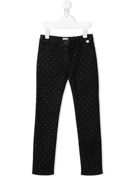 Il Gufo джинсы в горох с блестками, черный