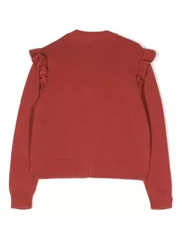 Il Gufo фактурный кардиган из вирджинской шерсти, оранжевый