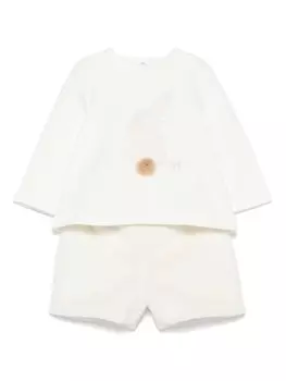 Il Gufo футболка и шорты с рисунком кролика, белый