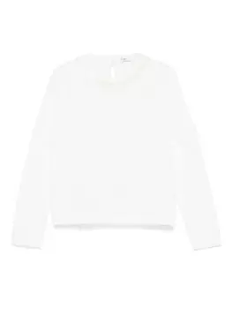 Il Gufo футболка с оборками на воротнике, белый