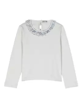 Il Gufo футболка с оборками, зеленый