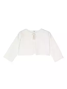 Il Gufo кардиган с бантом, нейтральный цвет