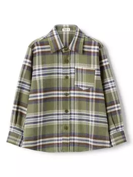 Il Gufo клетчатая хлопковая рубашка, зеленый