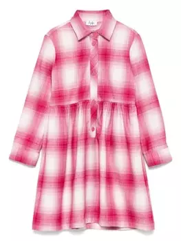 Il Gufo клетчатое платье, розовый