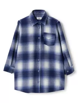 Il Gufo клетчатое платье-рубашка, синий