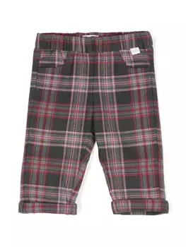 Il Gufo клетчатые брюки с эластичным поясом, серый