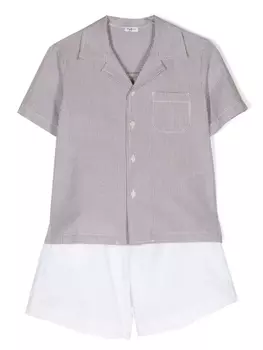 Il Gufo комплект из рубашки и шортов, коричневый